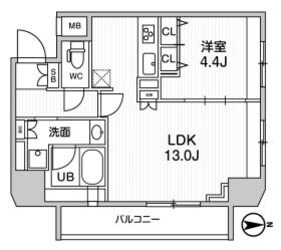 ジェノヴィア浅草橋Ⅱスカイガーデンの物件間取画像